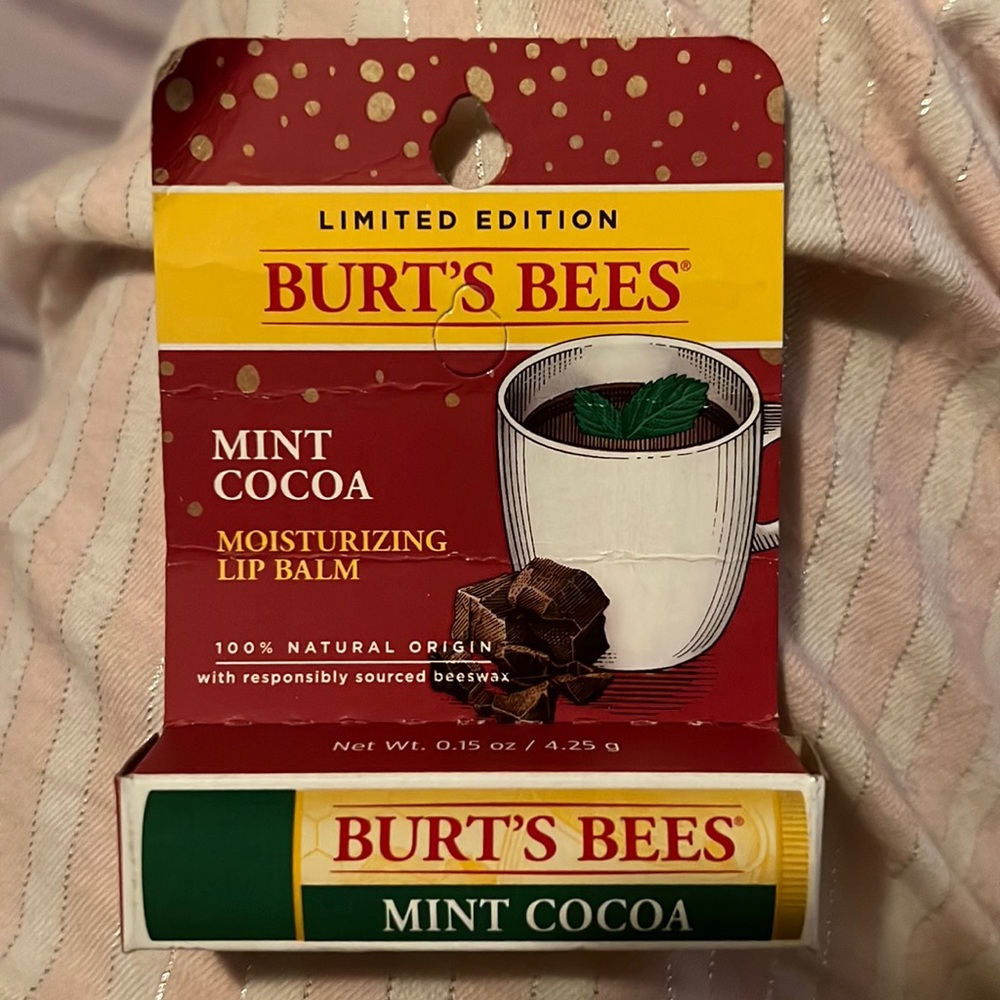 Burts Bees limited edition lip balm mint cocoa